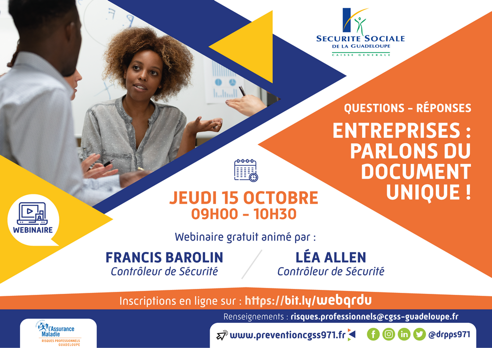 Webinaire Entreprises : Parlons du Document Unique ! Webinaire Entreprises : Parlons du Document Unique !