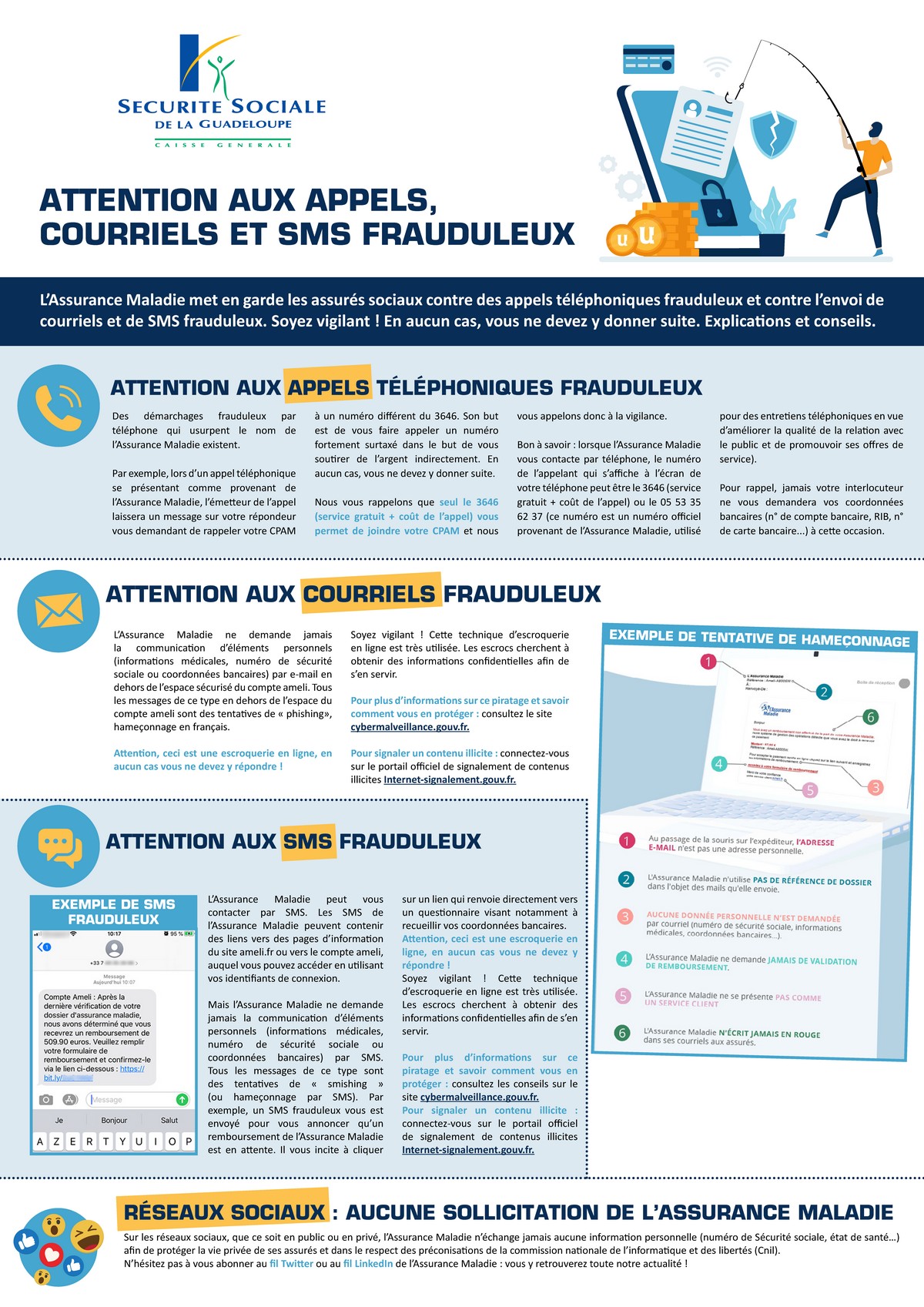 Attention aux appels, courriels et sms frauduleux