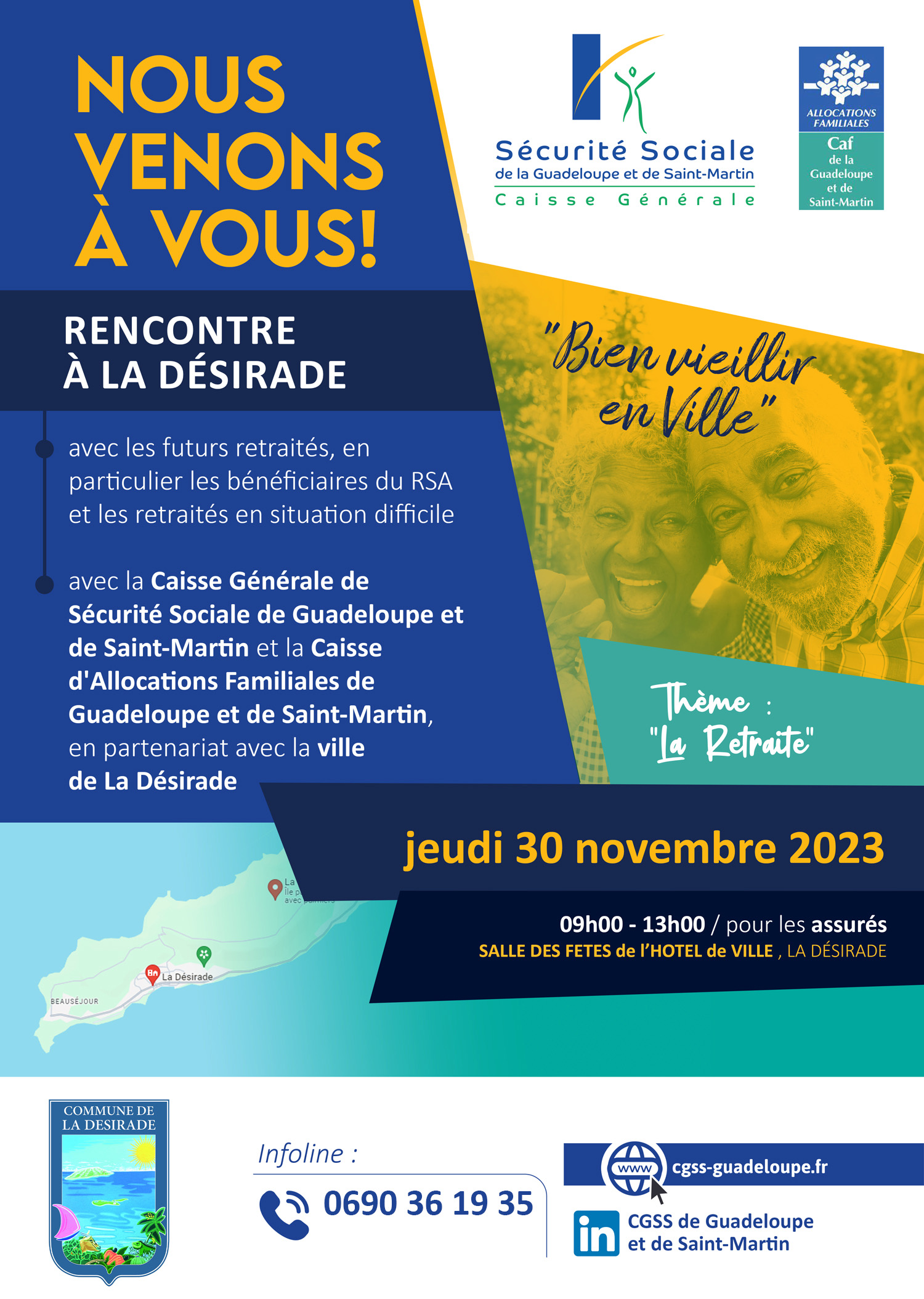 Tournée des communes CGSS/Caf : Accueil sur La Désirade !