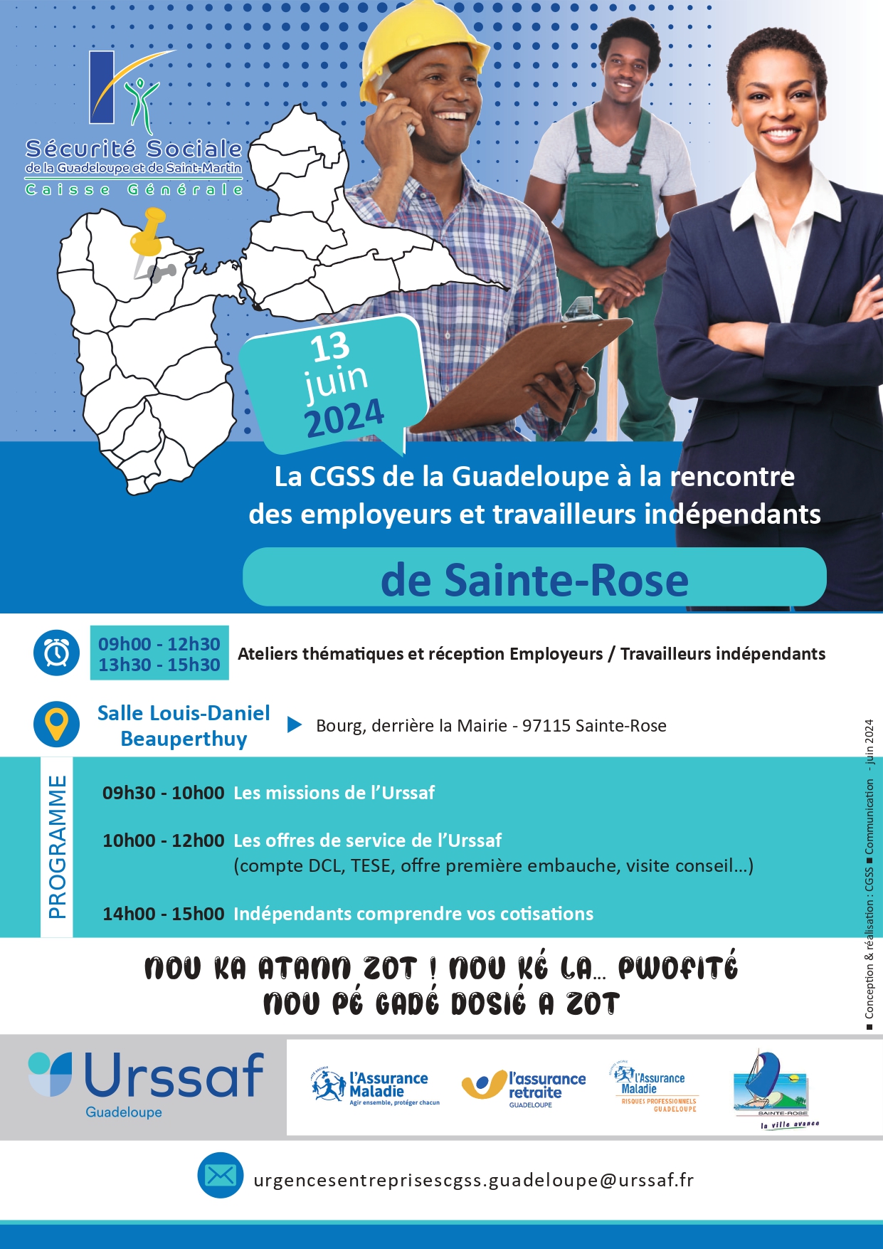 La CGSS à la rencontre des employeurs et travailleurs indépendants de Sainte-Rose !
