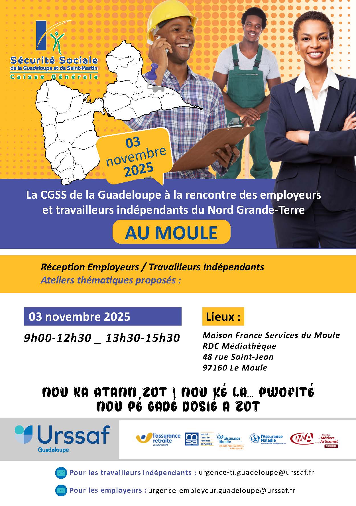 Action « Aller vers » : Rencontre avec les cotisants et Travailleurs Indépendants du Nord Grande-Terre le 03 novembre