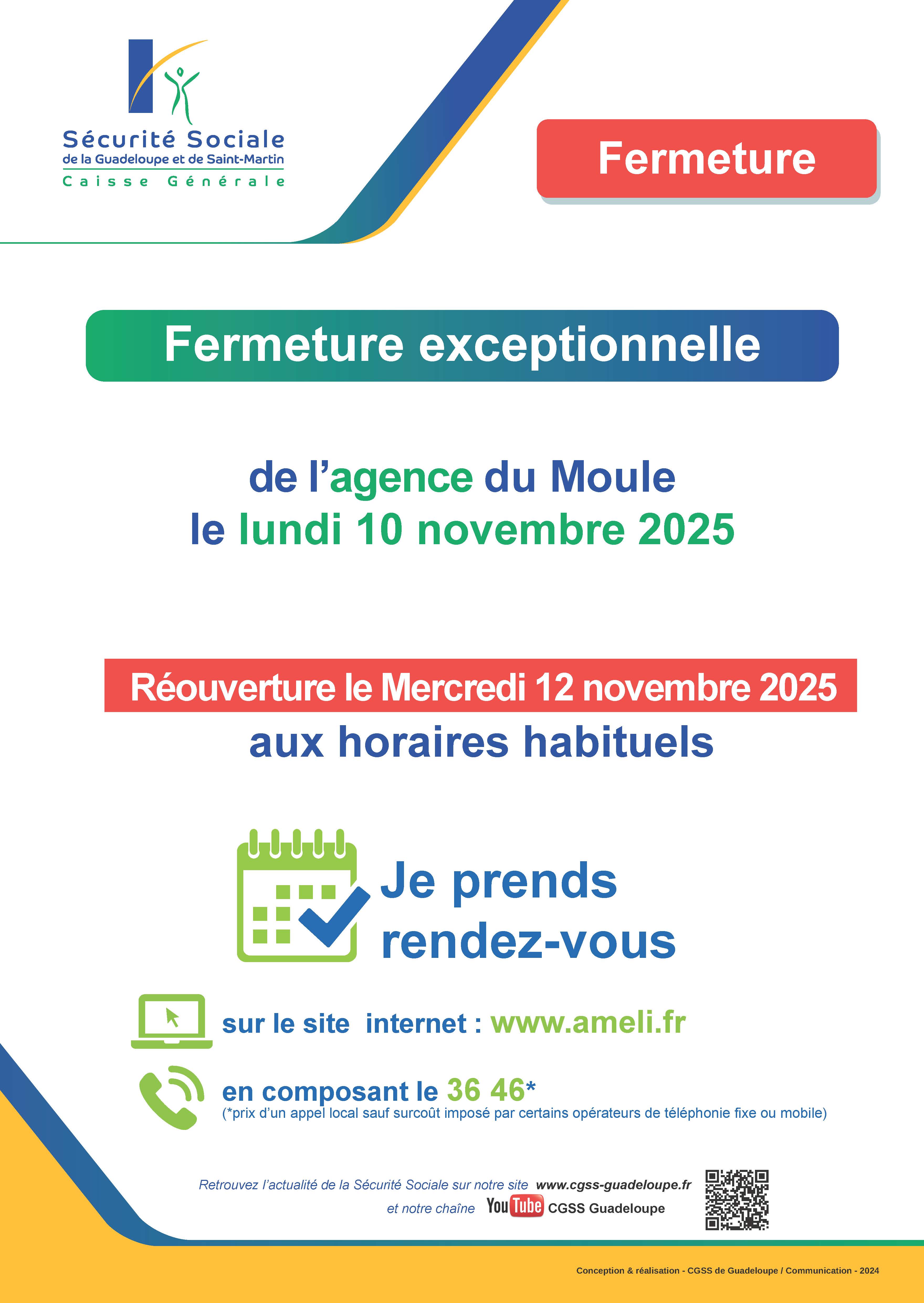 fermeture agence MOULE