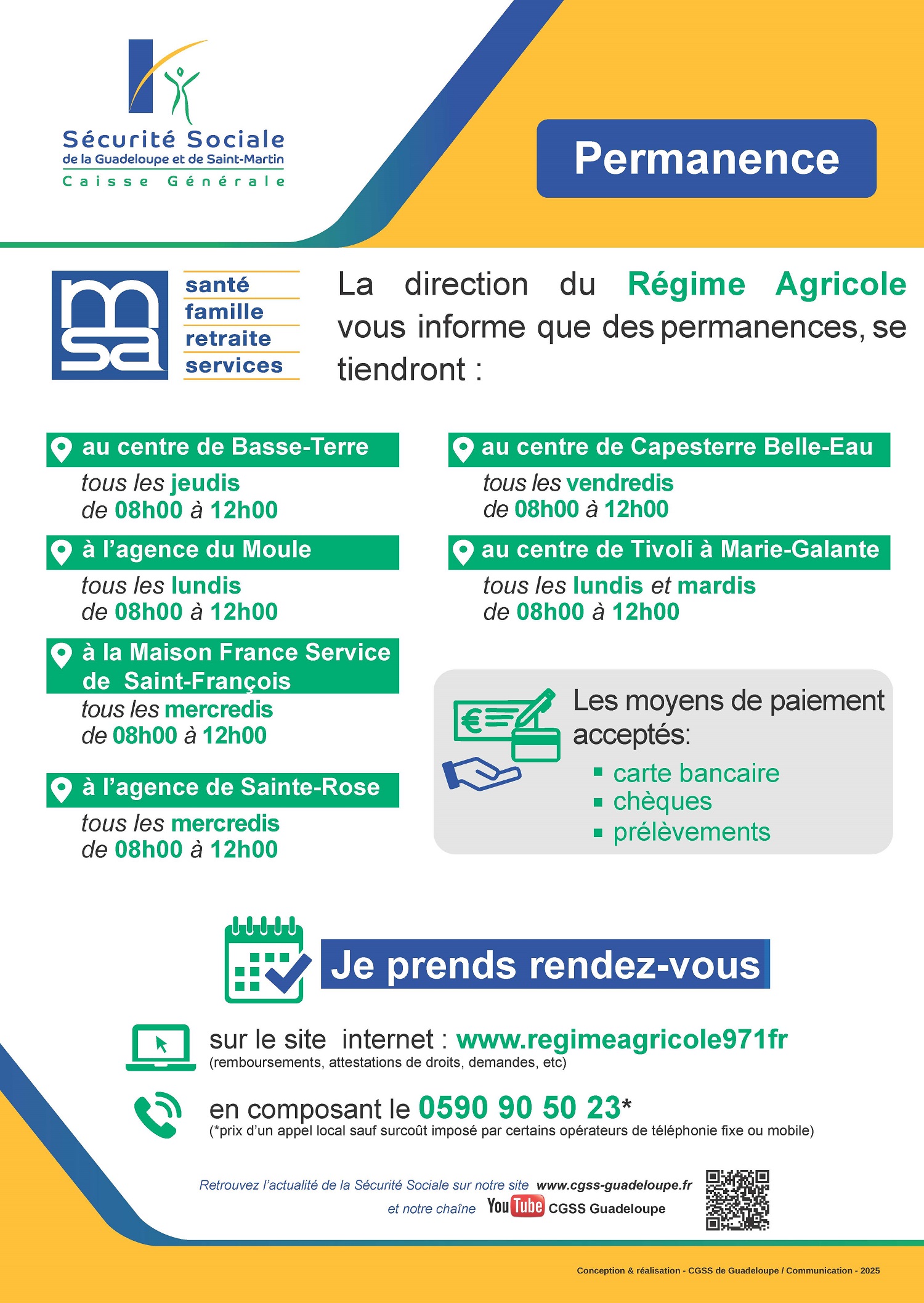 Nouvelle permanence du Régime Agricole Nouvelle permanence du Régime Agricole